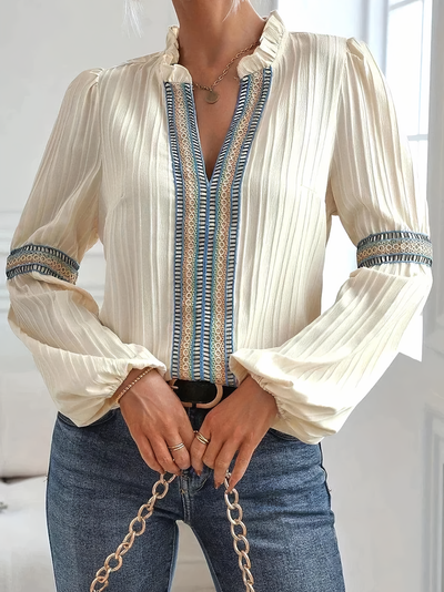 Sunrise - Stunning V-Neck Blouse