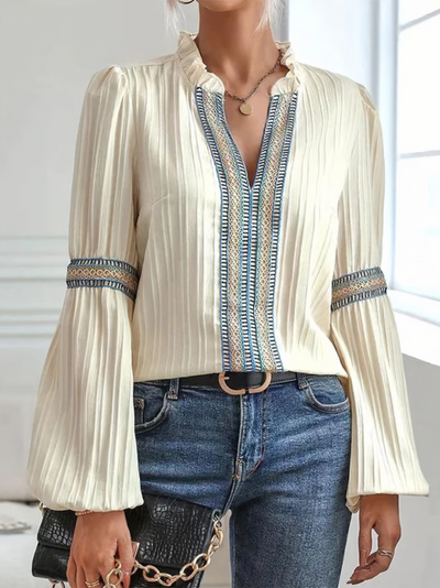 Sunrise - Stunning V-Neck Blouse