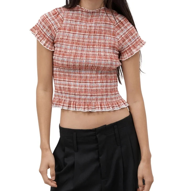 Nuusaa- Shirred Crop Top