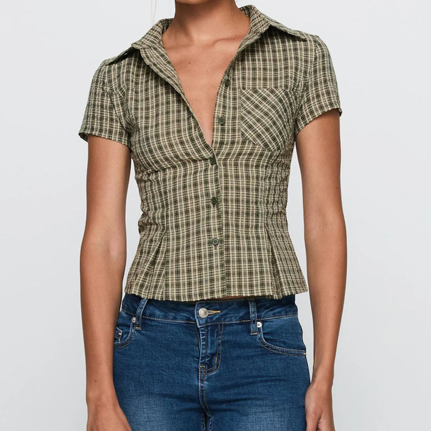 Maria- Plaid Button Down Shirt