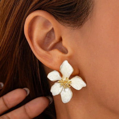 SPRING FLOWER-Drip Oil Flower Earrings
