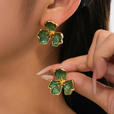 Tulipa- Drip Oil Flower Earrings