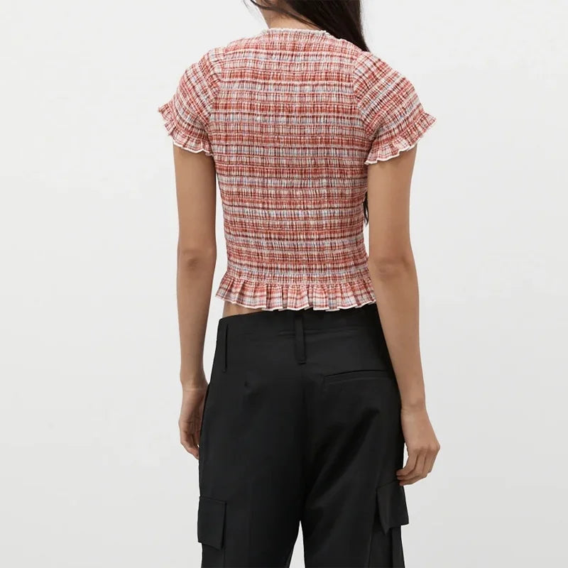 Nuusaa- Shirred Crop Top