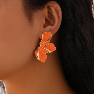 Amaryllis- Drip Oil Flower Earrings