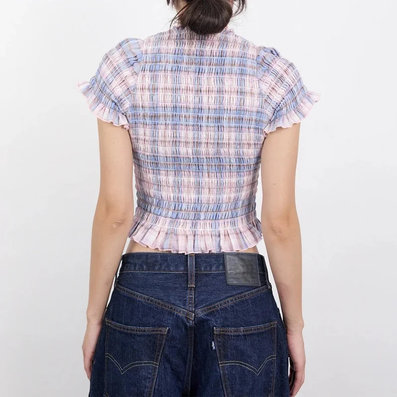 Nuusaa- Shirred Crop Top