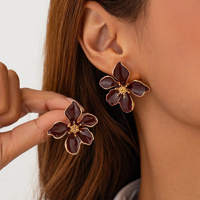 SPRING FLOWER-Drip Oil Flower Earrings