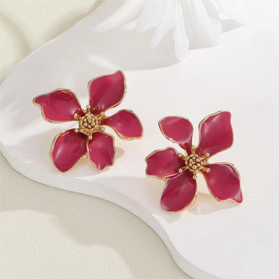 SPRING FLOWER-Drip Oil Flower Earrings