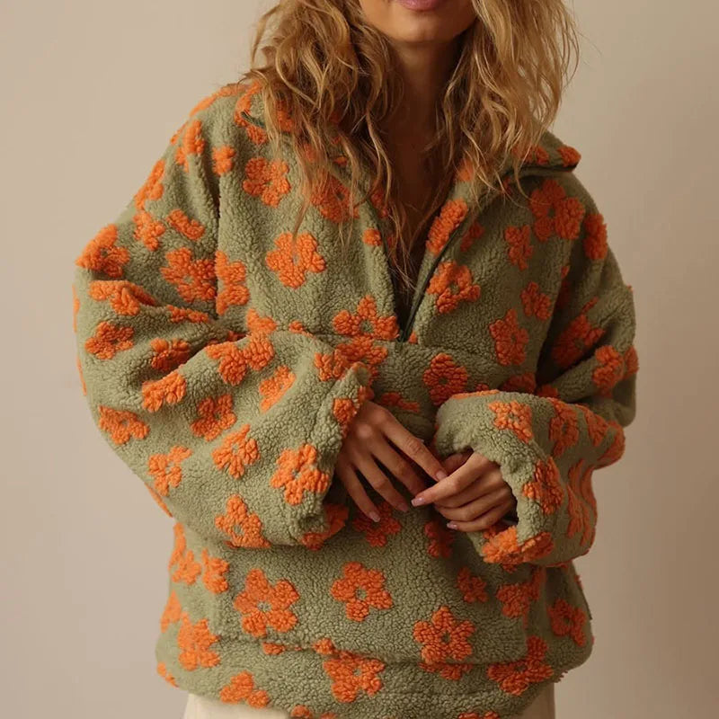 Merino - Warm Floral Printed Fleece