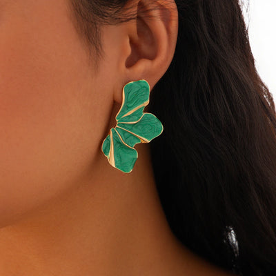Amaryllis- Drip Oil Flower Earrings