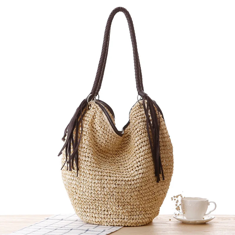 Cocoa Sand- Straw Bag