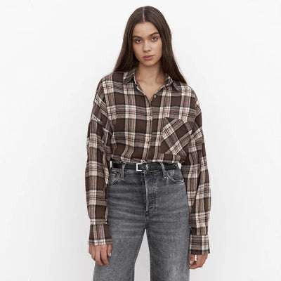 Mya- Oversized  Plaid Shirt