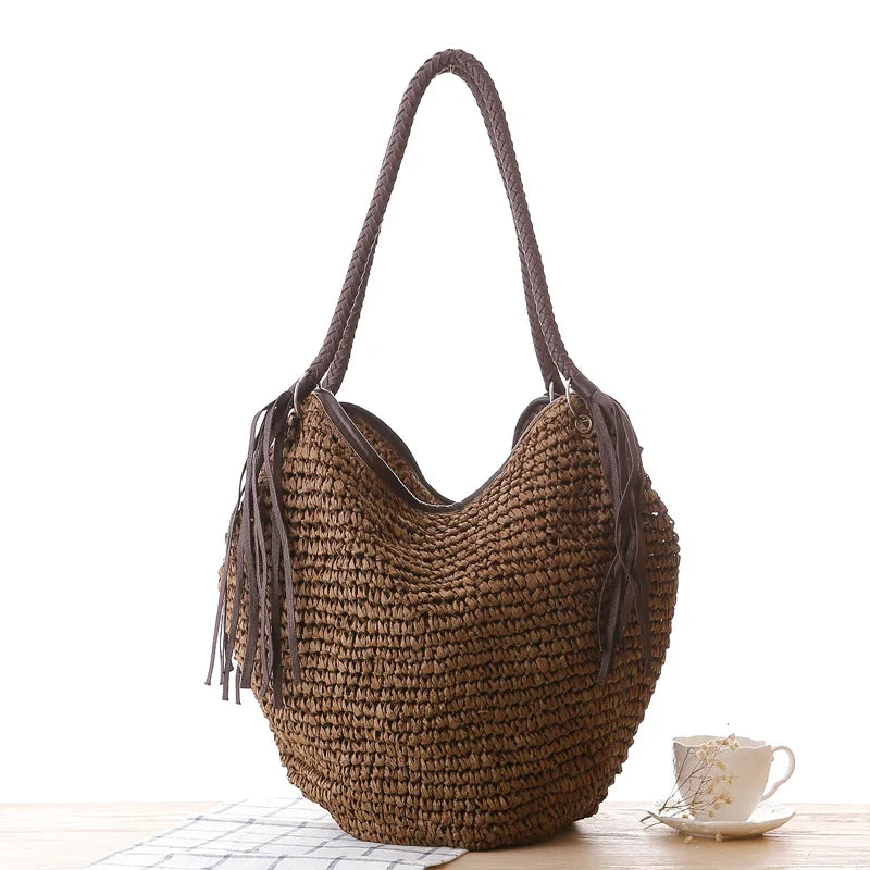 Cocoa Sand- Straw Bag