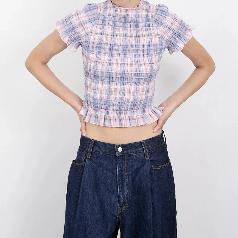 Nuusaa- Shirred Crop Top
