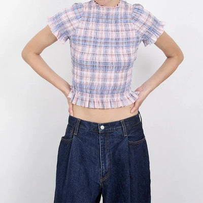 Nuusaa- Shirred Crop Top