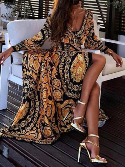 Golden - Boho Printed Dress