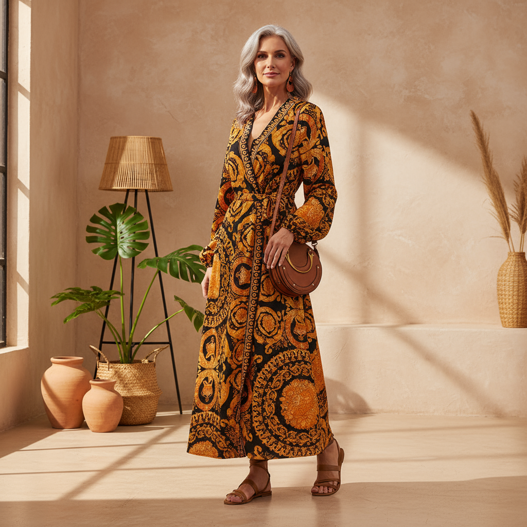 Golden - Boho Printed Dress