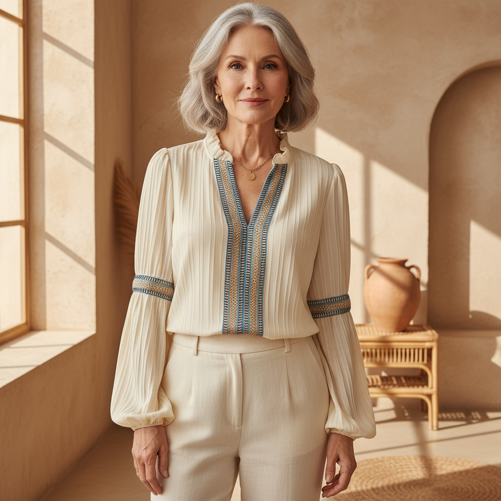 Sunrise - Stunning V-Neck Blouse