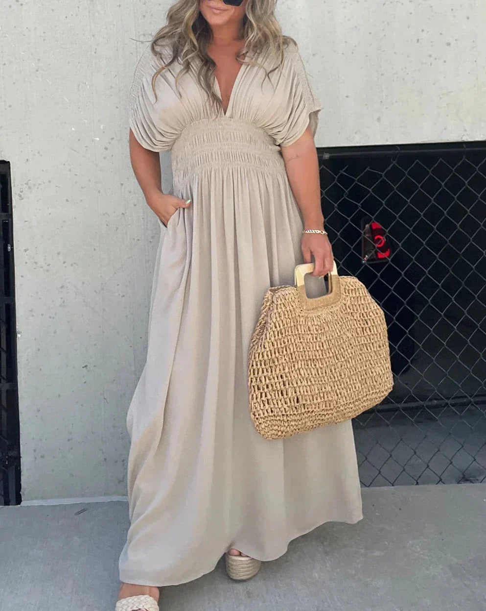 Desert Drift - Elegant Maxi Dress