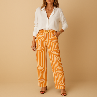 Bondi-Long-Sleeve Blouse and Pants Set