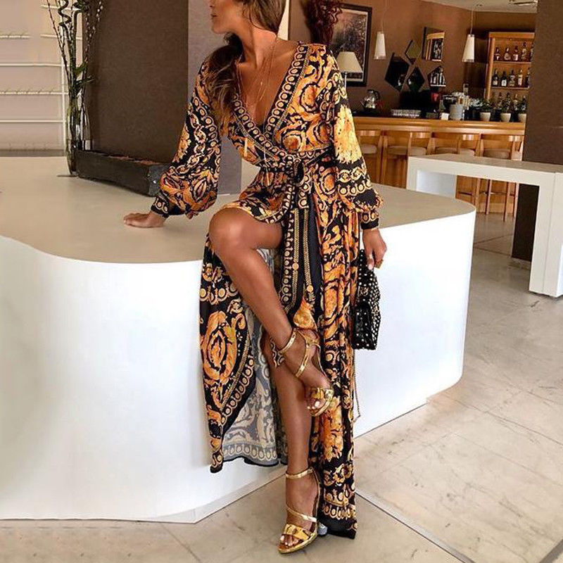 Golden - Boho Printed Dress